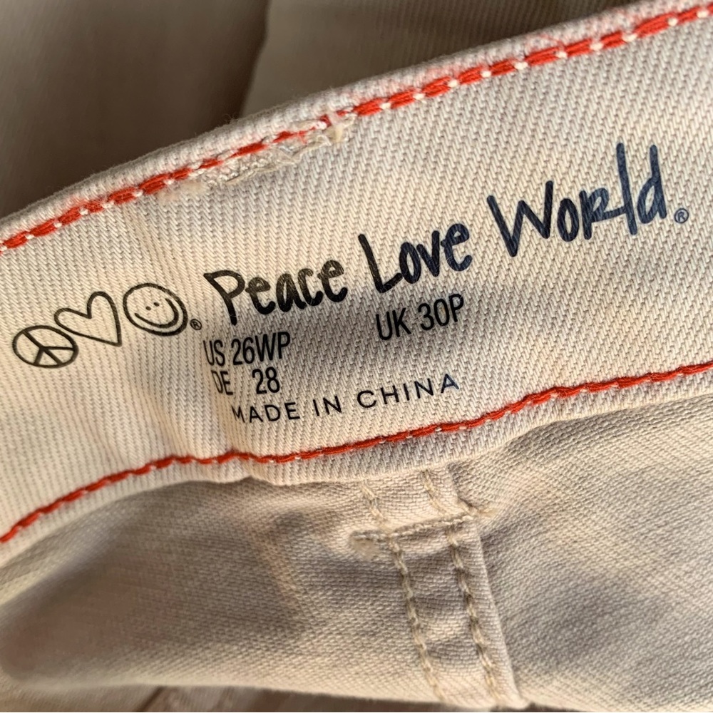 Peace Love World Tan Buttoned Leg Flare Jeans - Picture 3 of 5